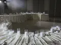 Скатерть прямая широкая бархатная молочная - Фото миниатюра 5