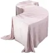 Скатерть прямая широкая бархатная серо-голубая - Фото миниатюра 4