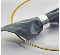 Салфетка бархатная серо-голубая тёмная - Фото миниатюра 2